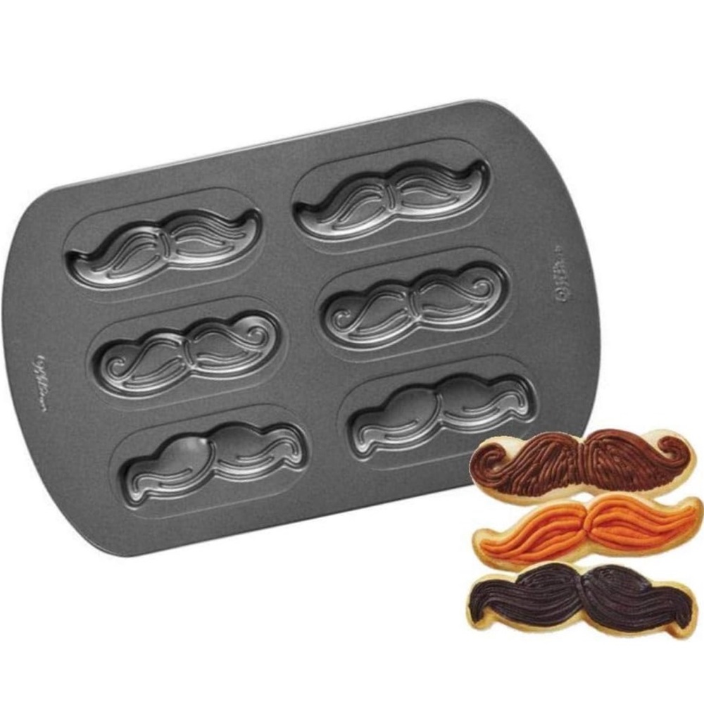 Wilton Moustache 6-Cavity Cookie Baking Pan